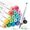 Ohuhu Alcohol Markers Brush Tip - Double Tipped Alcohol Based for Beginners Artist Sketching Adult Coloring Illustration - Brush Chisel Dual Tips - 24 Basic Colors of Ohuhu Markers Honolulu